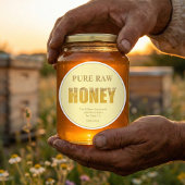 Gold Bee Honey Jar Label Honey Bee & Apiary