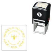 GOLD BEE HONEY LABEL STAMP FOR DARK PAPER ZELFINKTENDE STEMPEL (In situ)
