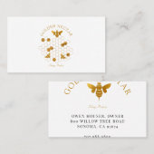 Gold Bee Honeycomb Logo Imker Honing Producten Visitekaartje (Voorkant / Achterkant)