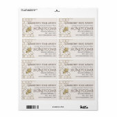 Gold Bee Honeycomb verzendformaat label (Full Sheet)