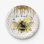 Gold Bee Kind Papieren Bordje (Voorkant)