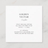  Gold Bee Logo Honingbij Imker Business Vierkante Visitekaartje (Achterkant)