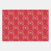 Gold Bee op helder rood Inpakpapier Vel (Voorkant 3)
