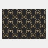 Gold Bee op zwart Inpakpapier Vel (Voorkant 3)