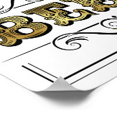 Gold BEER-gebarentafdruk Poster (Hoek)