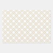 Gold Beige Arabesque Pattern Gift Wrapping Paper (Voorkant)