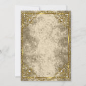 Gold Beige Birthday Party Gold White Tiara Kaart (Achterkant)