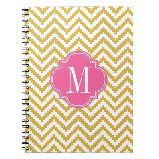 Gold Beige Chevron Aztec - Tribal op persoonlijke  Notitieboek (Voorkant)