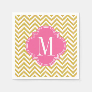 Gold Beige Chevron Aztec - Tribal op persoonlijke  Servetten