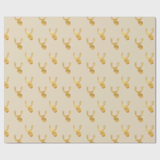 Gold Beige Deer Cadeaupapier (Vlak)