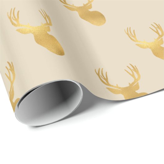 Gold Beige Deer Cadeaupapier (Rol Hoek)
