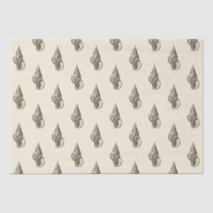 Gold Beige Marine Life Seashell Patroon Tissuepapier