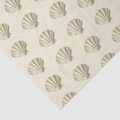 Gold Beige Marine Life Seashell Patroon Tissuepapier (Detail)