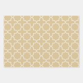 Gold Beige Moroccan Arabesque Pattern Inpakpapier Vel (Voorkant 2)