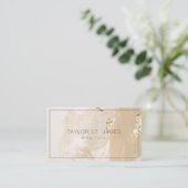 Gold Beige Paint Splatter Visitekaartje (Staand voorkant)