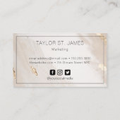 Gold Beige Paint Splatter Visitekaartje (Achterkant)