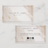 Gold Beige Paint Splatter Visitekaartje (Voorkant / Achterkant)