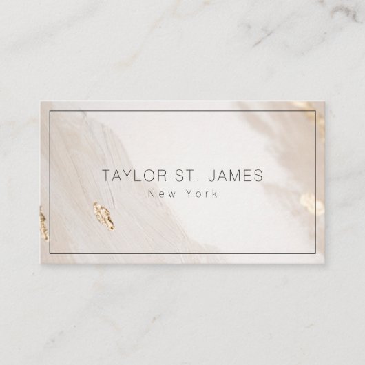 Gold Beige Paint Splatter Visitekaartje (Voorkant)