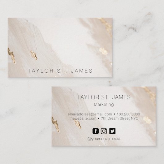 Gold Beige Rustisch Visitekaartje (Voorkant / Achterkant)