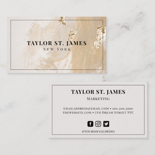 Gold Beige Rustisch Visitekaartje (Voorkant / Achterkant)