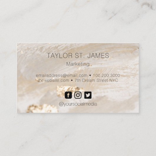 Gold Beige Rustisch Visitekaartje (Achterkant)