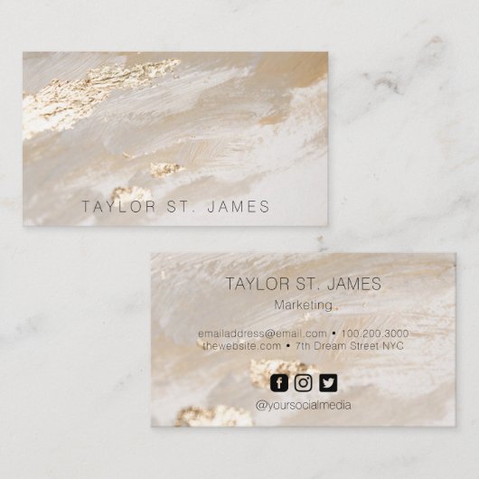 Gold Beige Rustisch Visitekaartje (Voorkant / Achterkant)