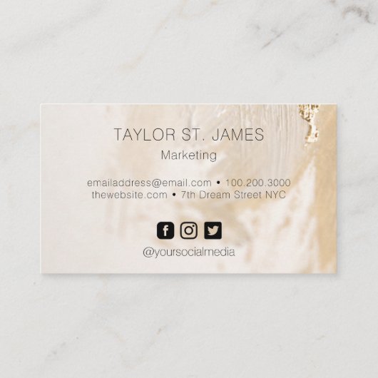 Gold Beige Rustisch Visitekaartje (Achterkant)