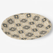 Gold, beige, Taupe en Black Gemstone Pattern Papieren Bordje (Gekanteld)