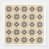 Gold, beige, Taupe en Black Gemstone Pattern Servet (Voorkant)