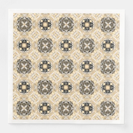 Gold, beige, Taupe en Black Gemstone Pattern Servet (Voorkant)