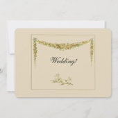 Gold Beige Victoriaans stijl bruiloft uitnodiging (Achterkant)