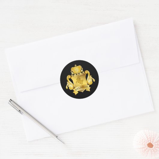 Gold Belarus Ronde Sticker (Envelop)
