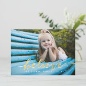 Gold Believe 2014-feestdag fotokaart Feestdagenkaart (Staand voorkant)