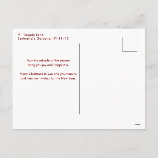 Gold Believe Calligrafie, Sparkles Photo - Red BG Feestdagenkaart (Achterkant)