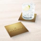 Gold Believe Glass Onderzetter (Schuin)