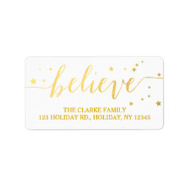 Gold Believe Handschrift | Etiket vakantieadres