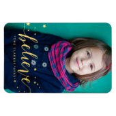 Gold Believe Handschrift | Vakantie volledige foto Magneet (Horizontaal)