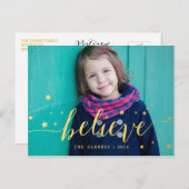Gold Believe handschrift | Vakantiefoto Briefkaart (Voorkant / Achterkant)