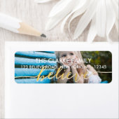 Gold Believe | Vakantie foto adreslabel Etiket (Insitu)