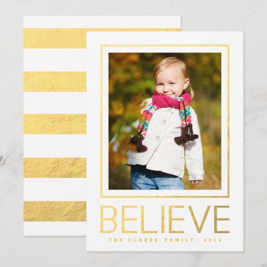 Gold Believe | Vakantieknopkaart Feestdagenkaart (Voorkant / Achterkant)