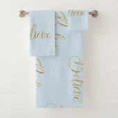 Gold Believe Winter Blue Bad Handdoek (Insitu)