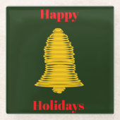 Gold Bell Abstract Donkergroen Onderzetter (Voorkant)