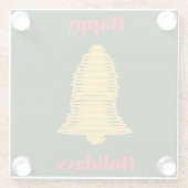 Gold Bell Abstract Donkergroen Onderzetter (Achterkant)