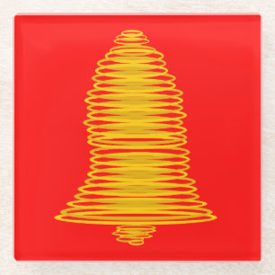 Gold Bell Abstract rood Onderzetter