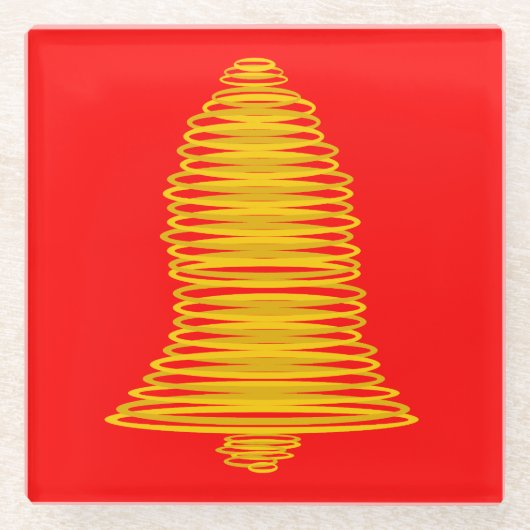 Gold Bell Abstract rood Onderzetter (Voorkant)
