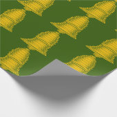 Gold Bell Green Wrapping Paper Cadeaupapier (Hoek)