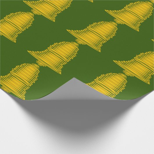 Gold Bell Green Wrapping Paper Cadeaupapier (Hoek)