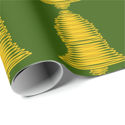 Gold Bell Green Wrapping Paper Cadeaupapier (Rol Hoek)