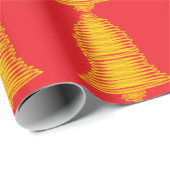 Gold Bell Red Wrapping Paper Cadeaupapier (Rol Hoek)