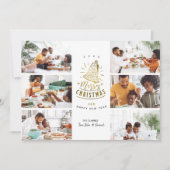 Gold Bell Vrolijk Kerstfeest 6 Fotocollage Feestdagenkaart (Voorkant)